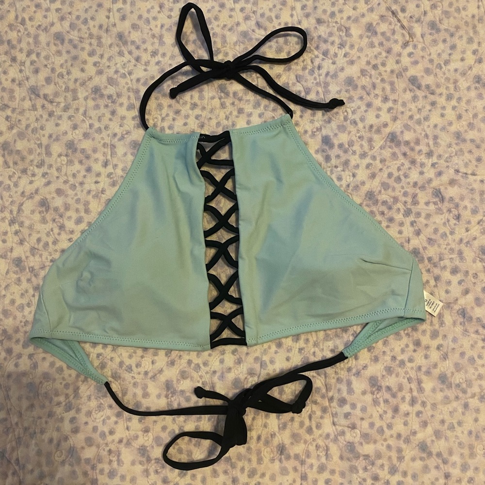 Rue Bleu Halter Top Cutout Bikini | Size Medium